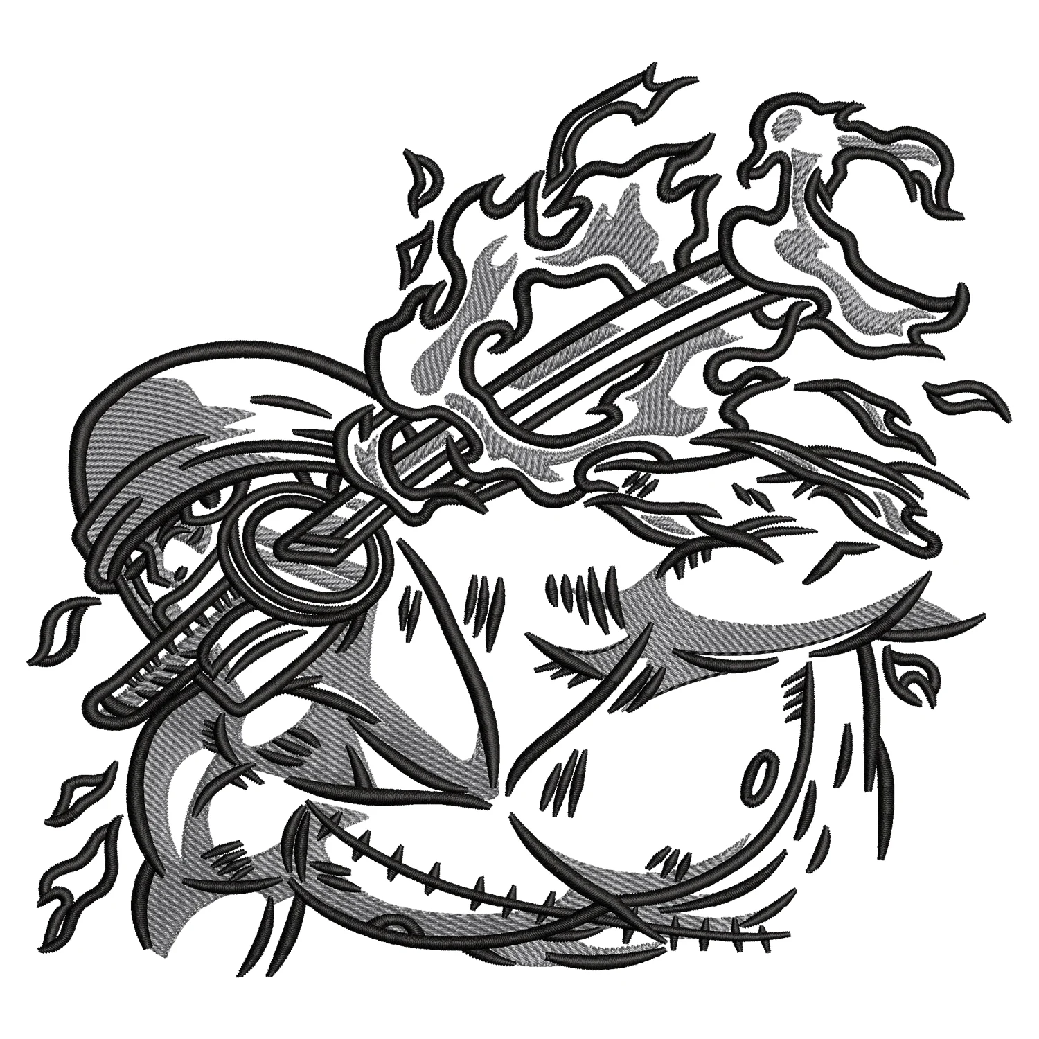 Zoro Attack Embroidery Design