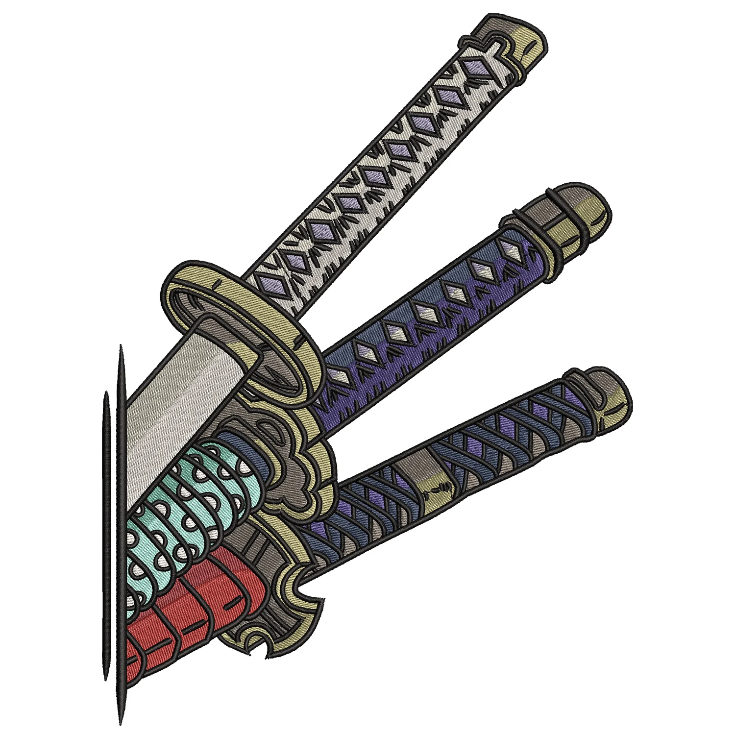 Zoro Swords Embroidery Design