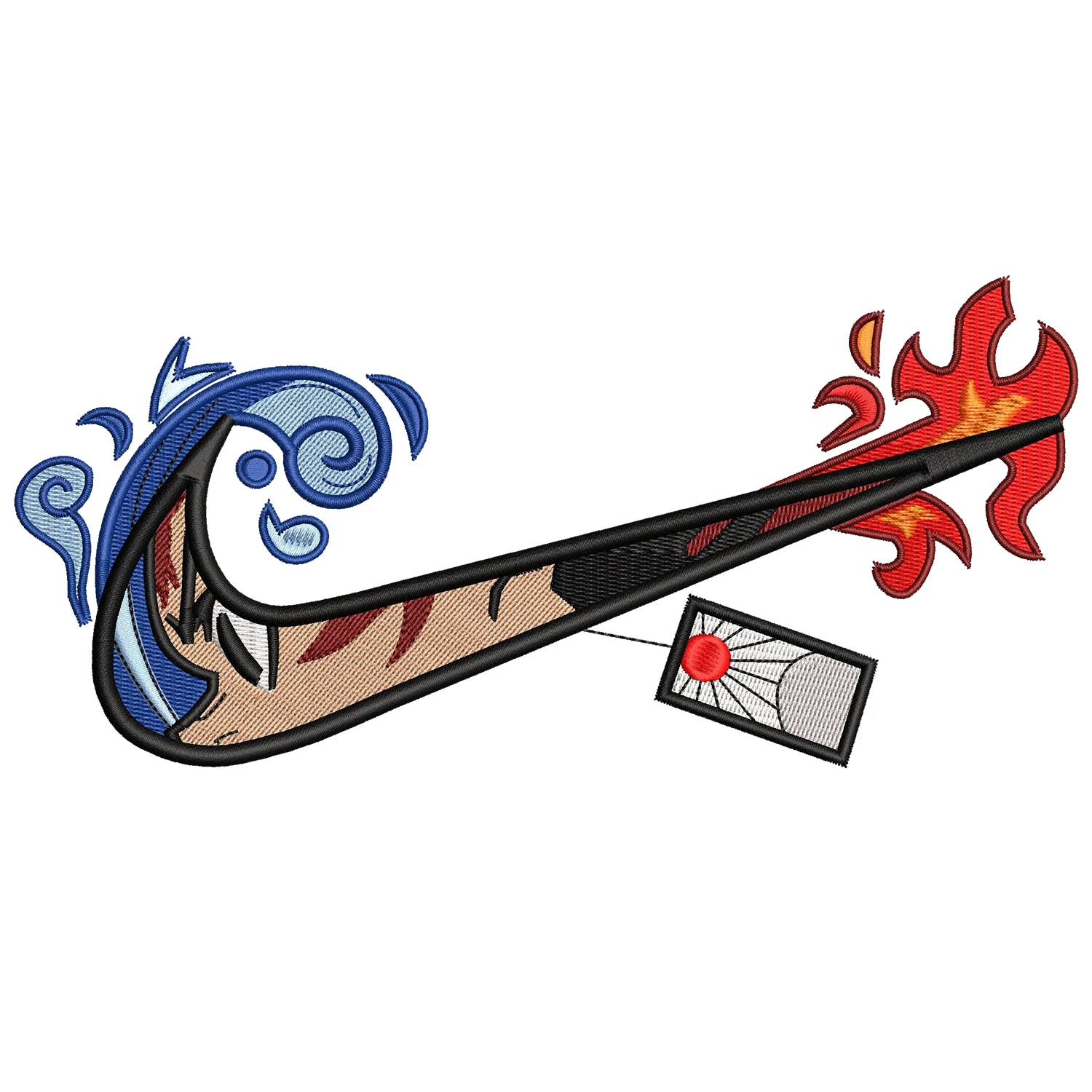 Tanjiro Swoosh Embroidery Design
