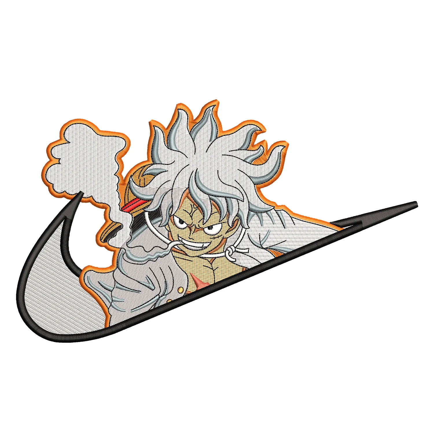 Luffy Gear5 Swoosh Embroidery Design