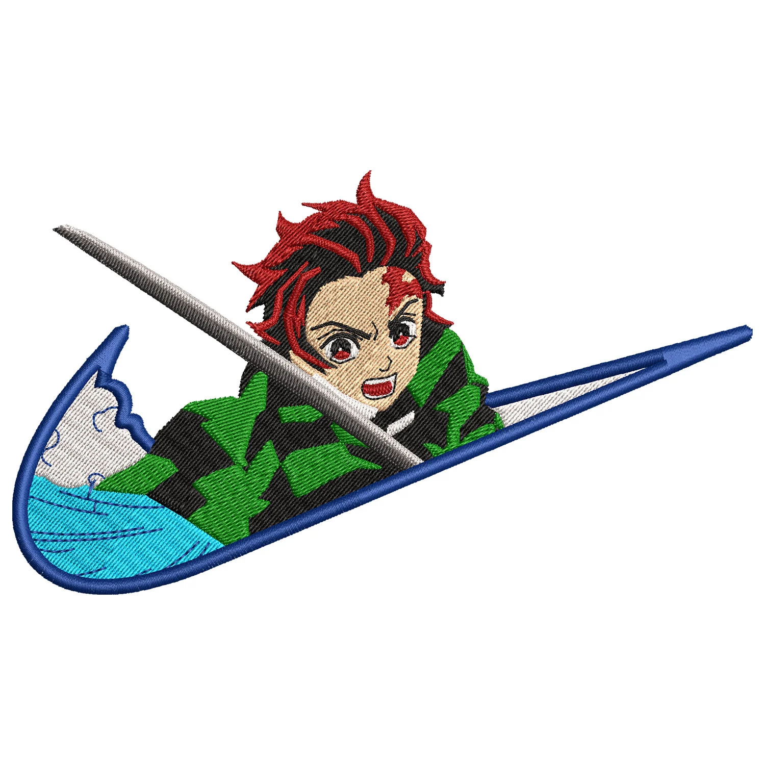 Tanjiro Swoosh Embroidery Design