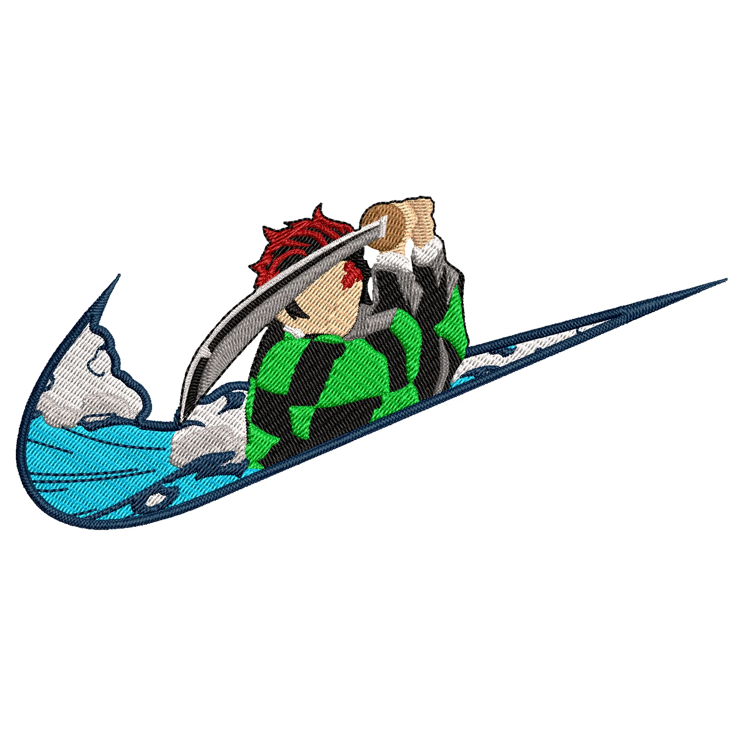 Tanjiro Swoosh Embroidery Design