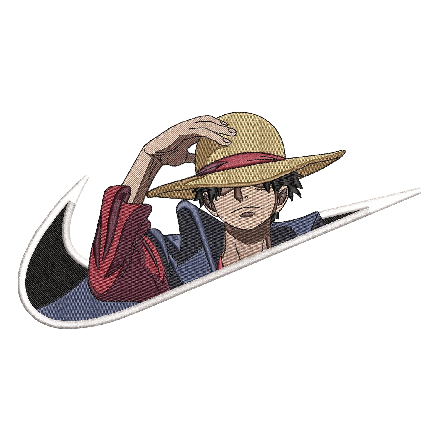 Luffy Swoosh Embroidery Design