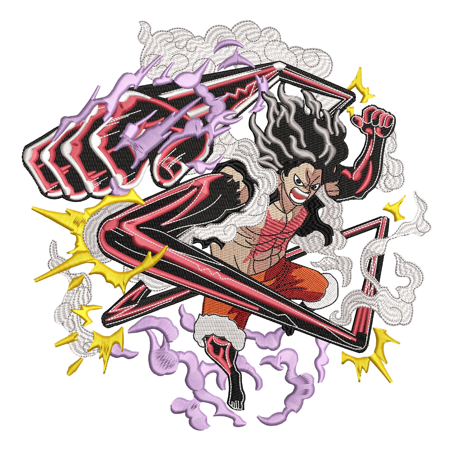 Luffy Snakeman Embroidery Design