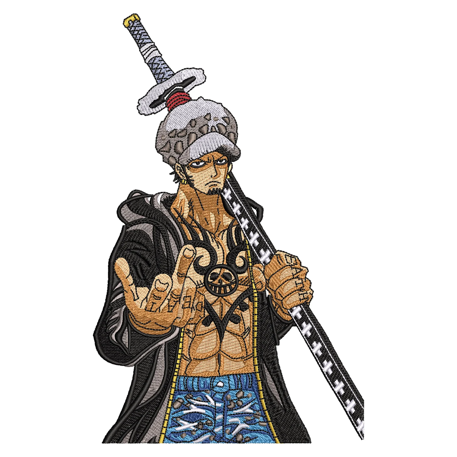 Trafalger Law Embroidery Design