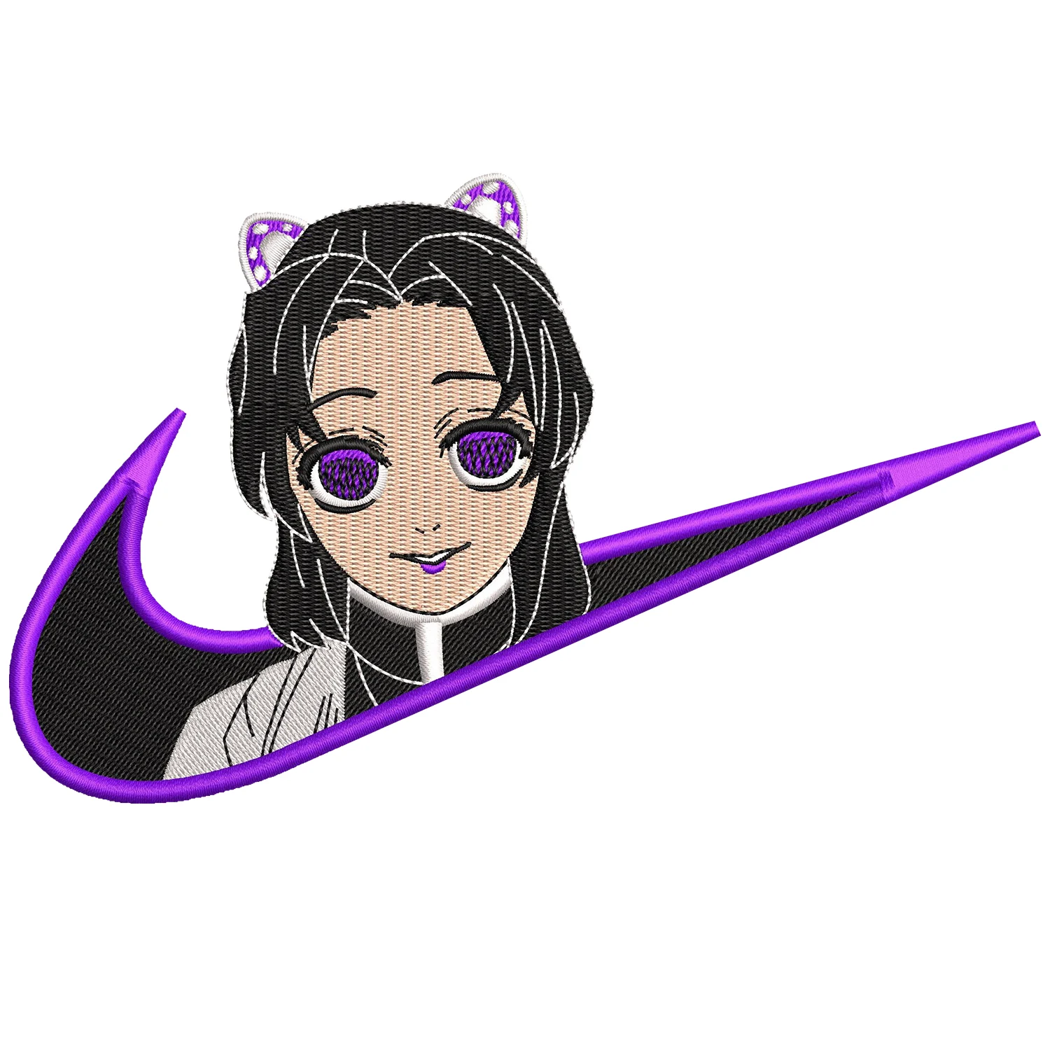 Shinobu Swoosh Embroidery Design