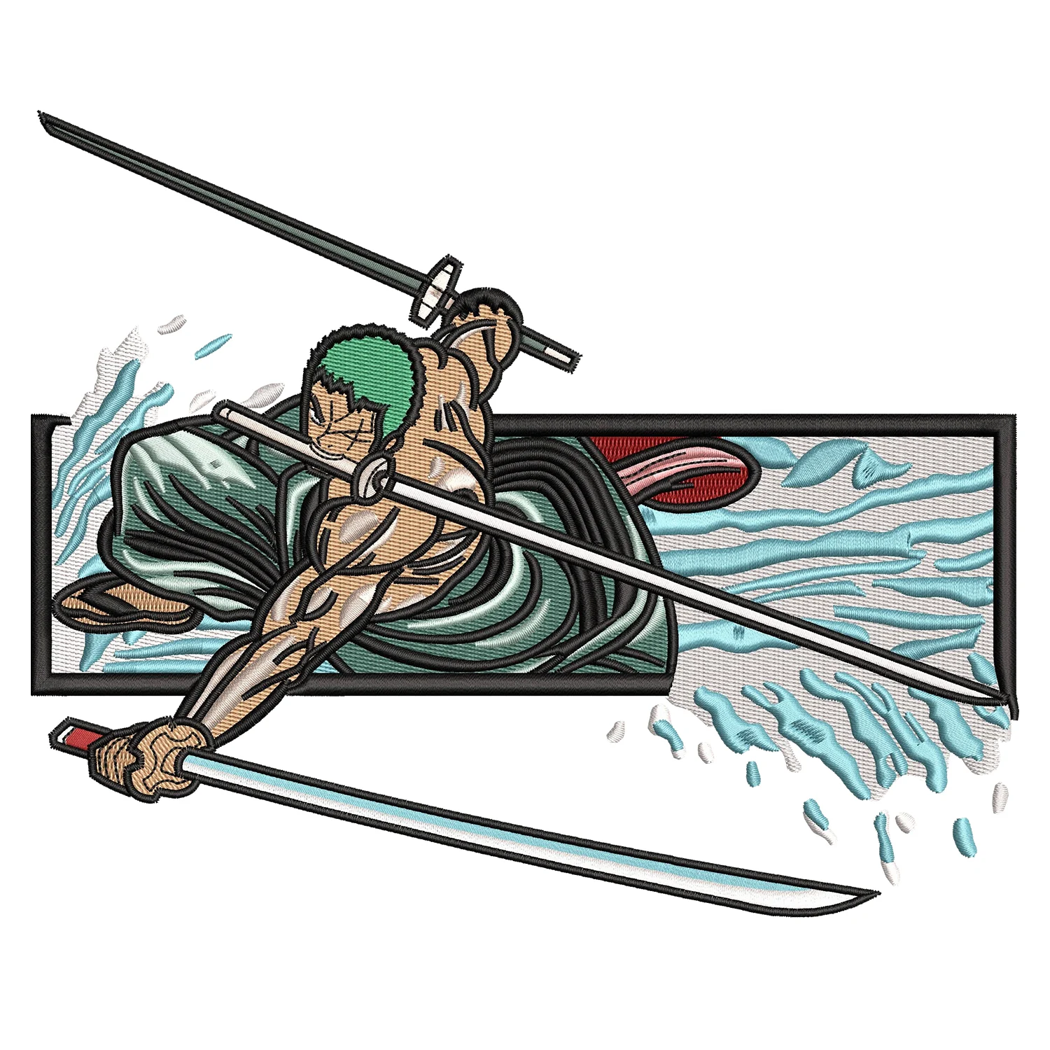 Zoro Attack Embroidery Design