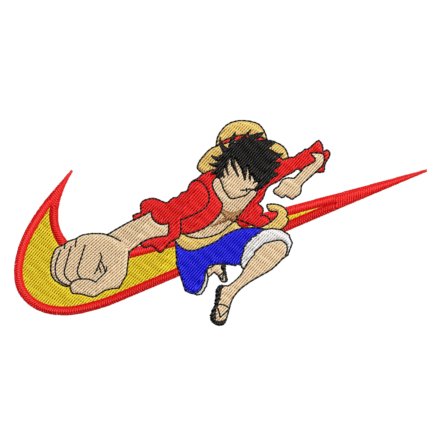 Luffy Swoosh Embroidery Design