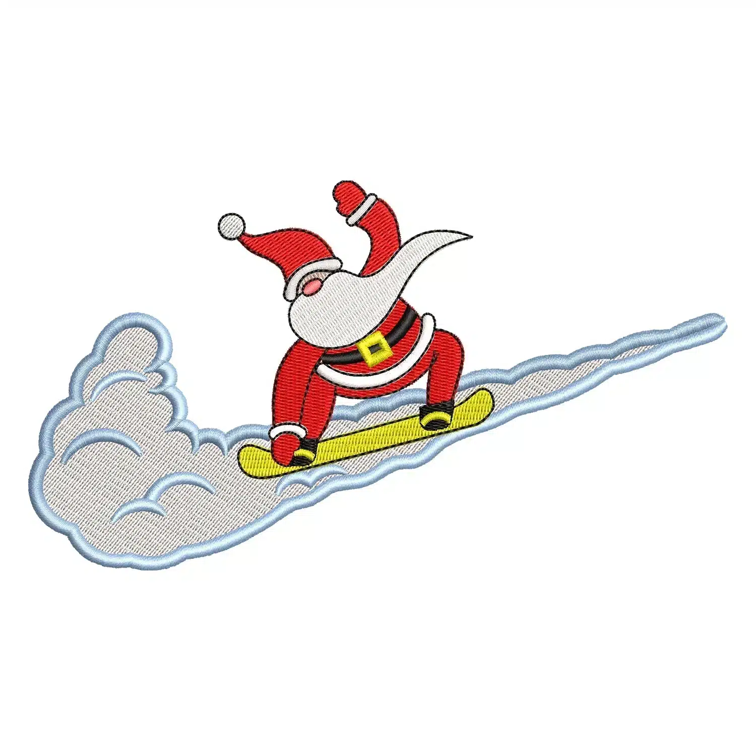 Santa Claus Swoosh Embroidery Design