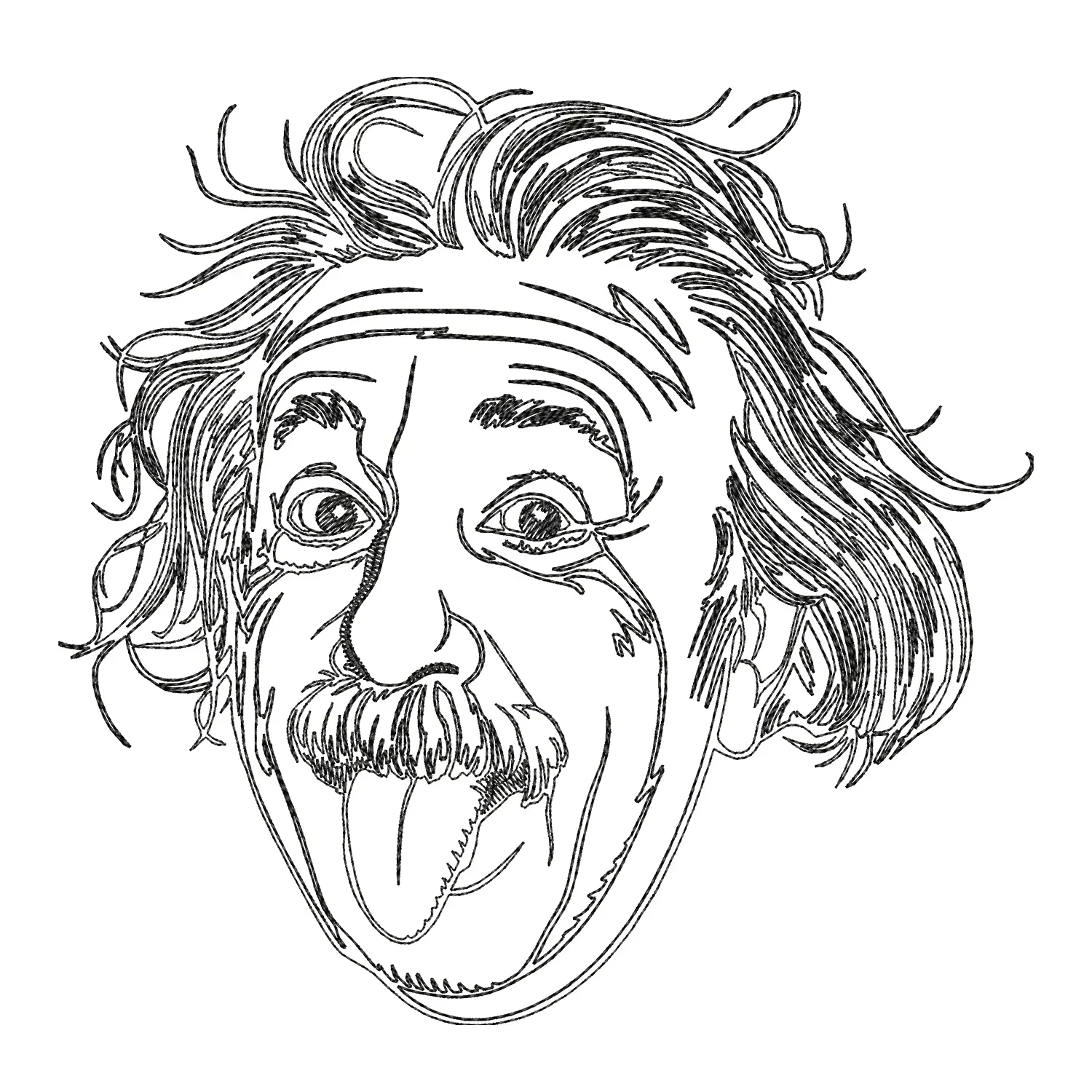 Albert Einstein Embroidery Design