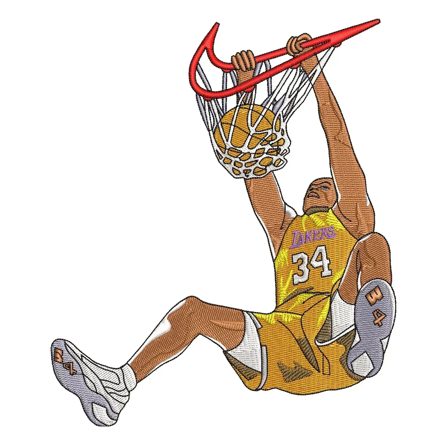 Shaq Basket NBA Embroidery Design