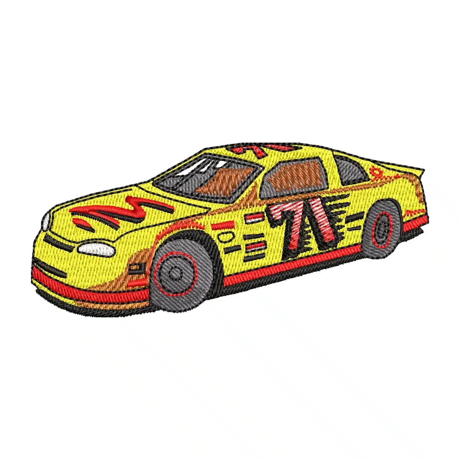 Racecar Embroidery Design