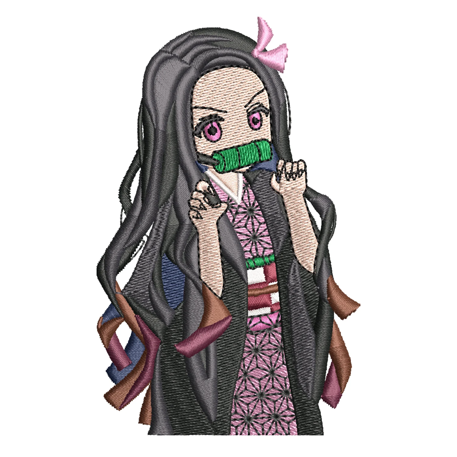 Nezuko Embroidery Design