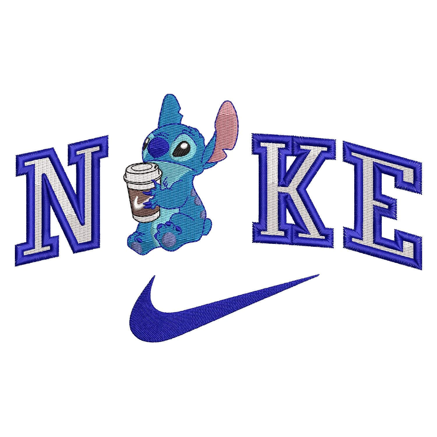 Stitch Coffee Nike Embroidery Design