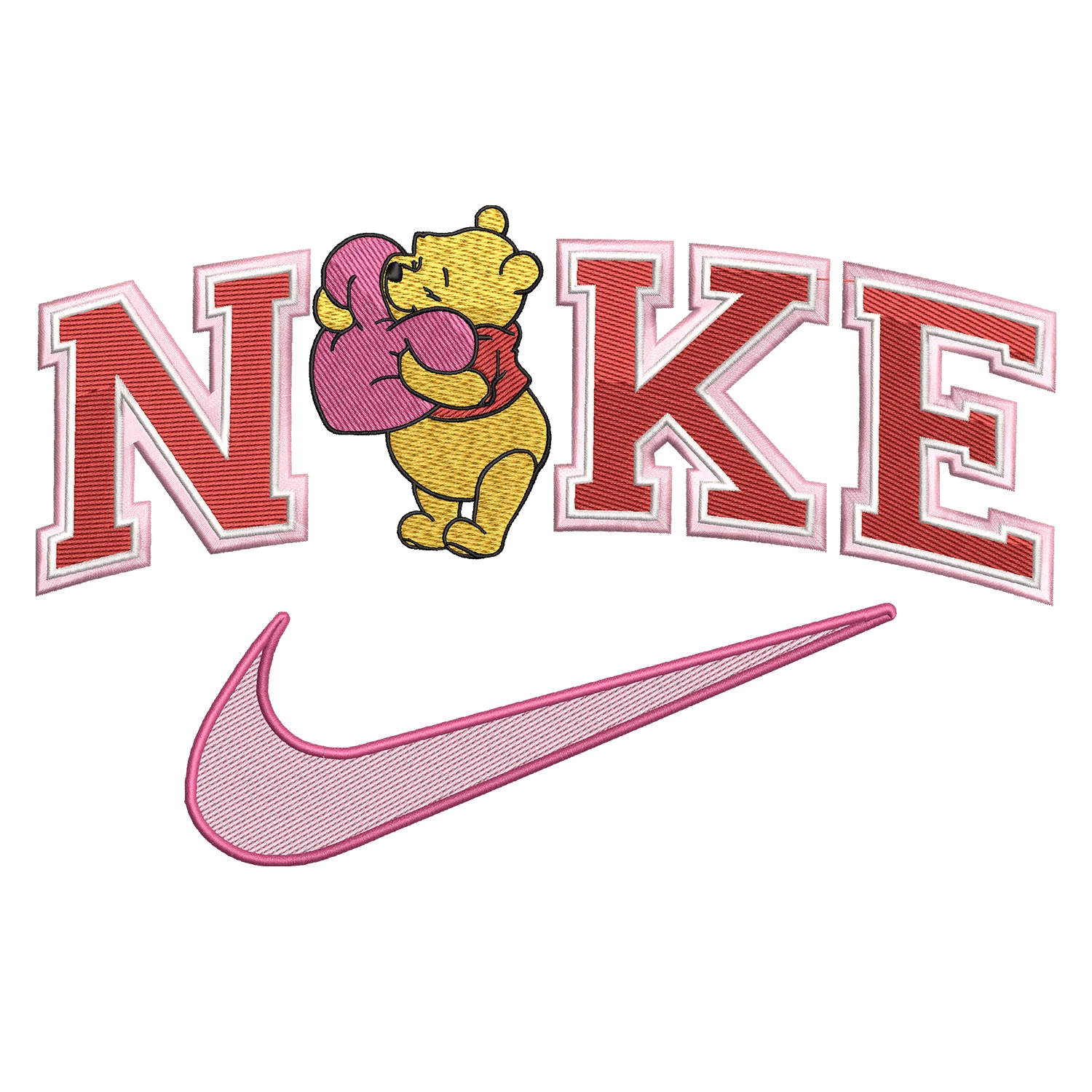 Pooh Heart Nike Embroidery Design