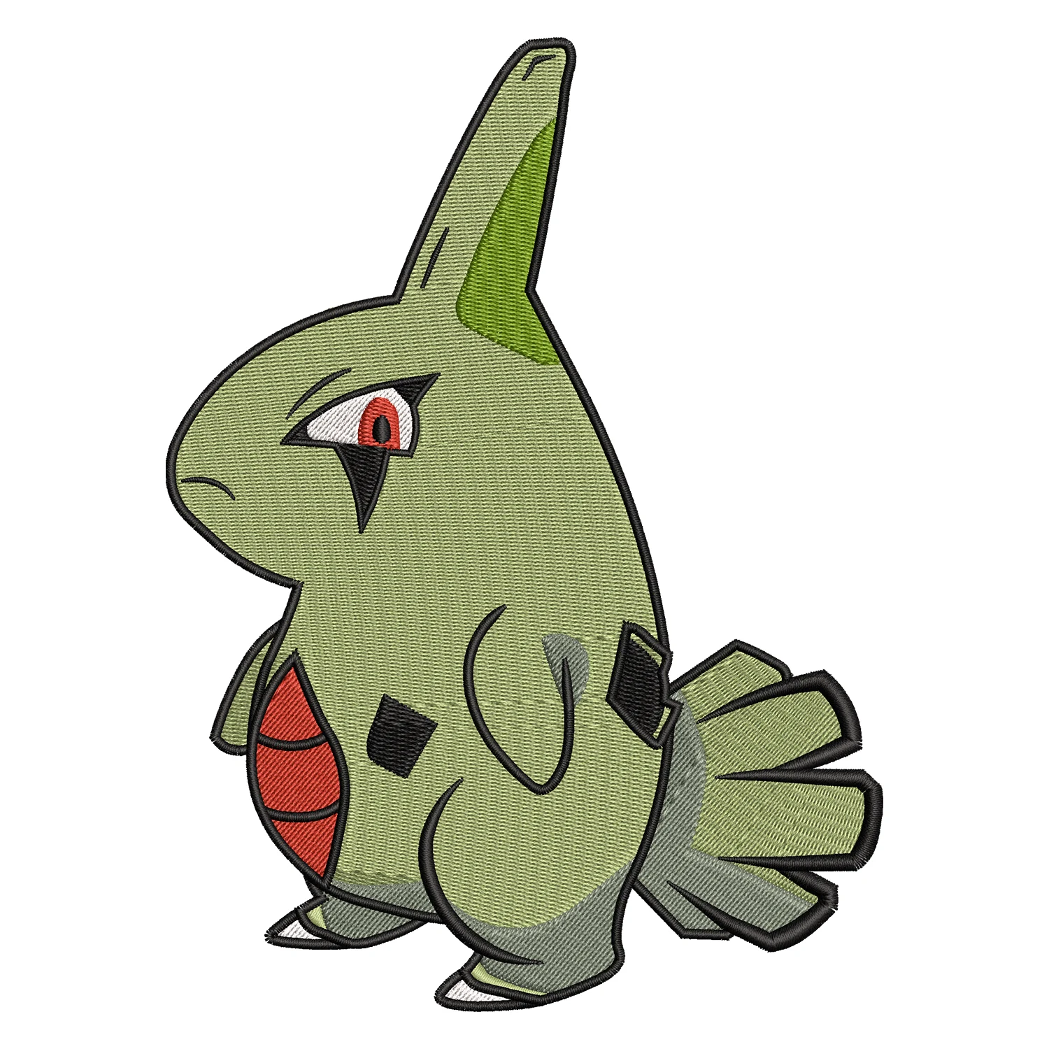 Larvitar Embroidery Design