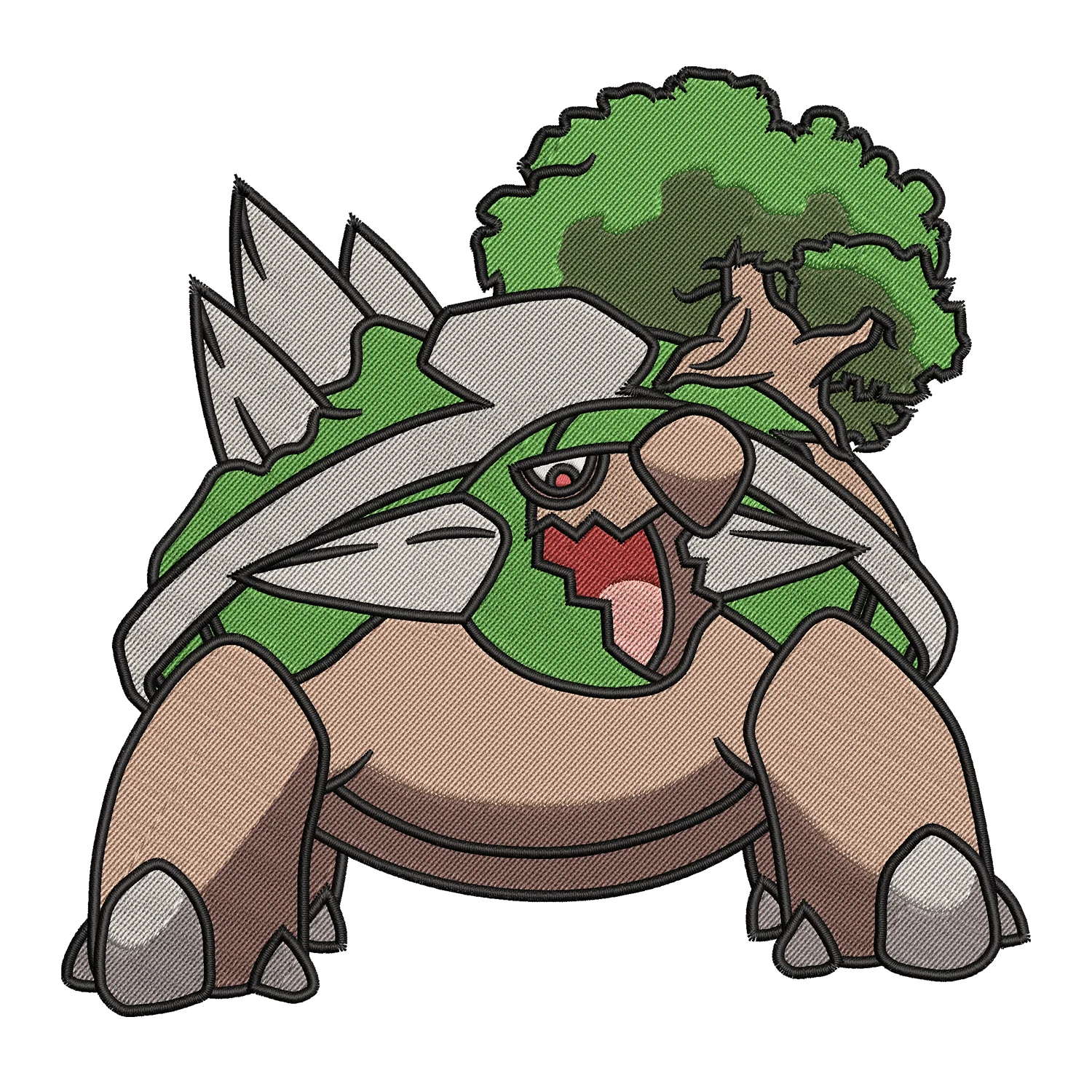 Torterra Embroidery Design