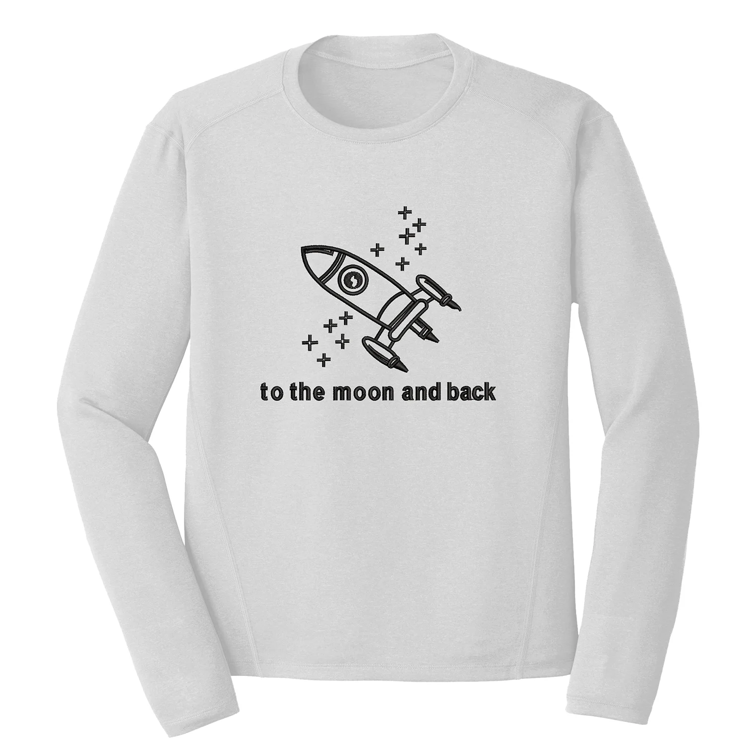 To the moon and back Rocket Embroidery Design