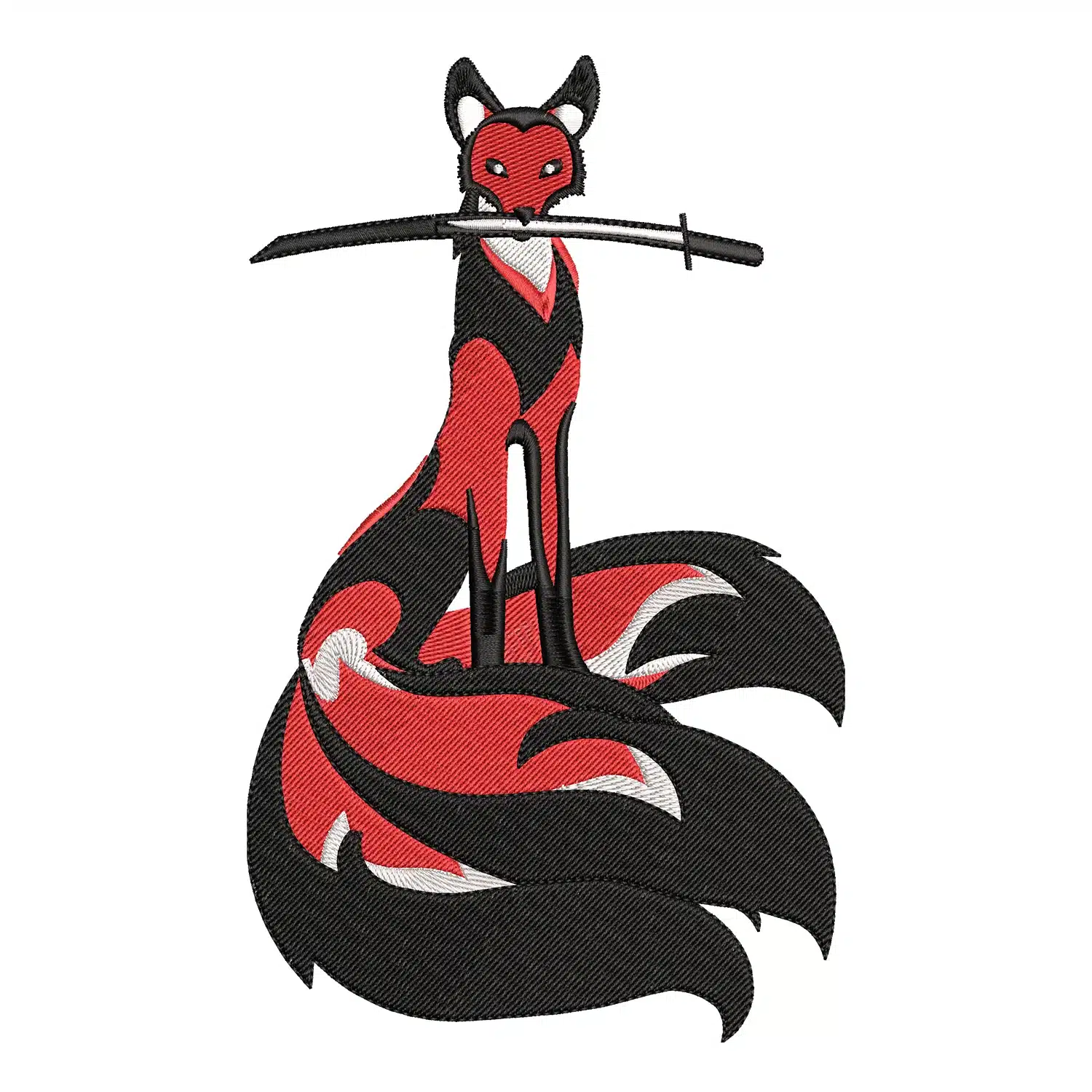 Fox Katana Embroidery Design Fox Katana Embroidery Design