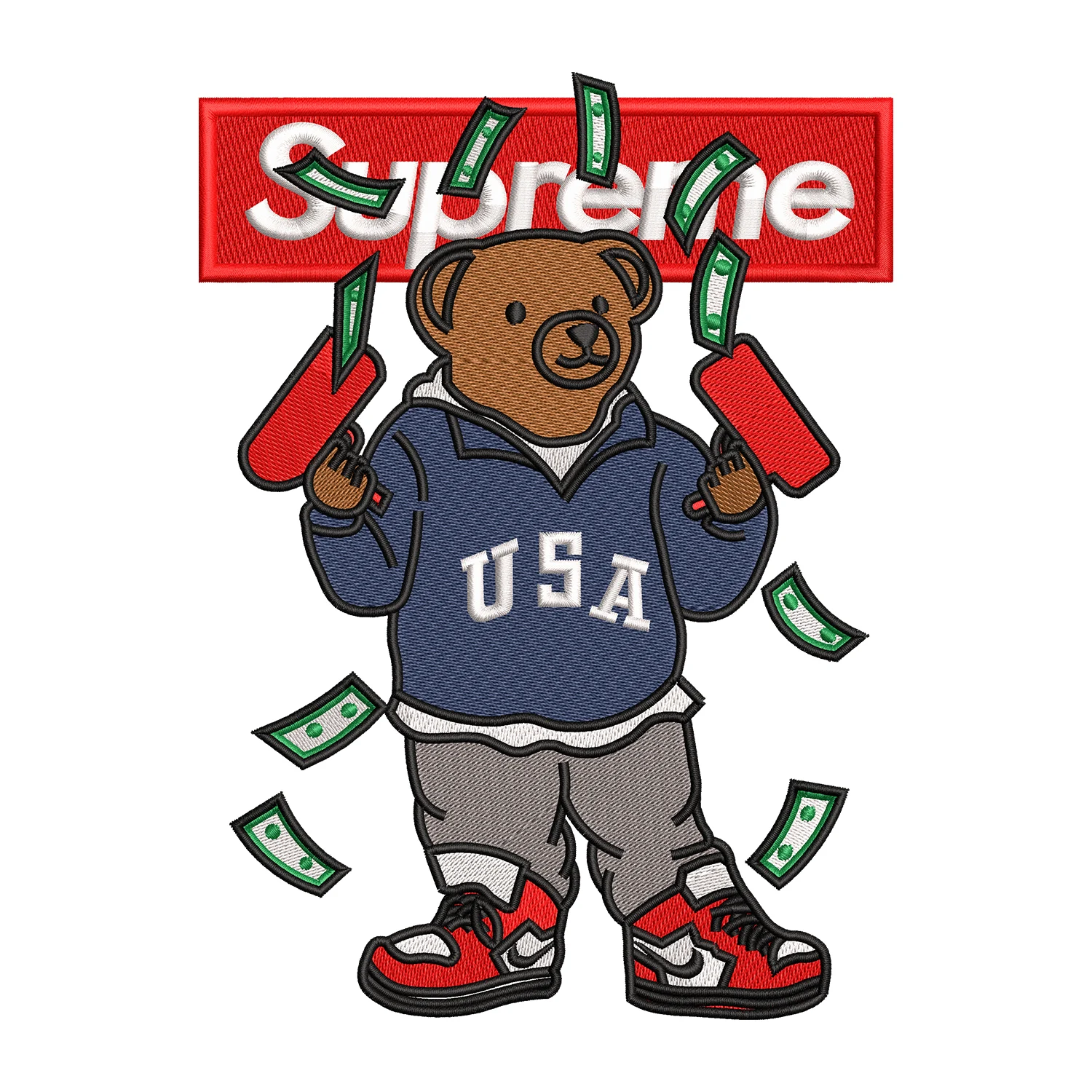 Teddy Bear Supreme Embroidery Design
