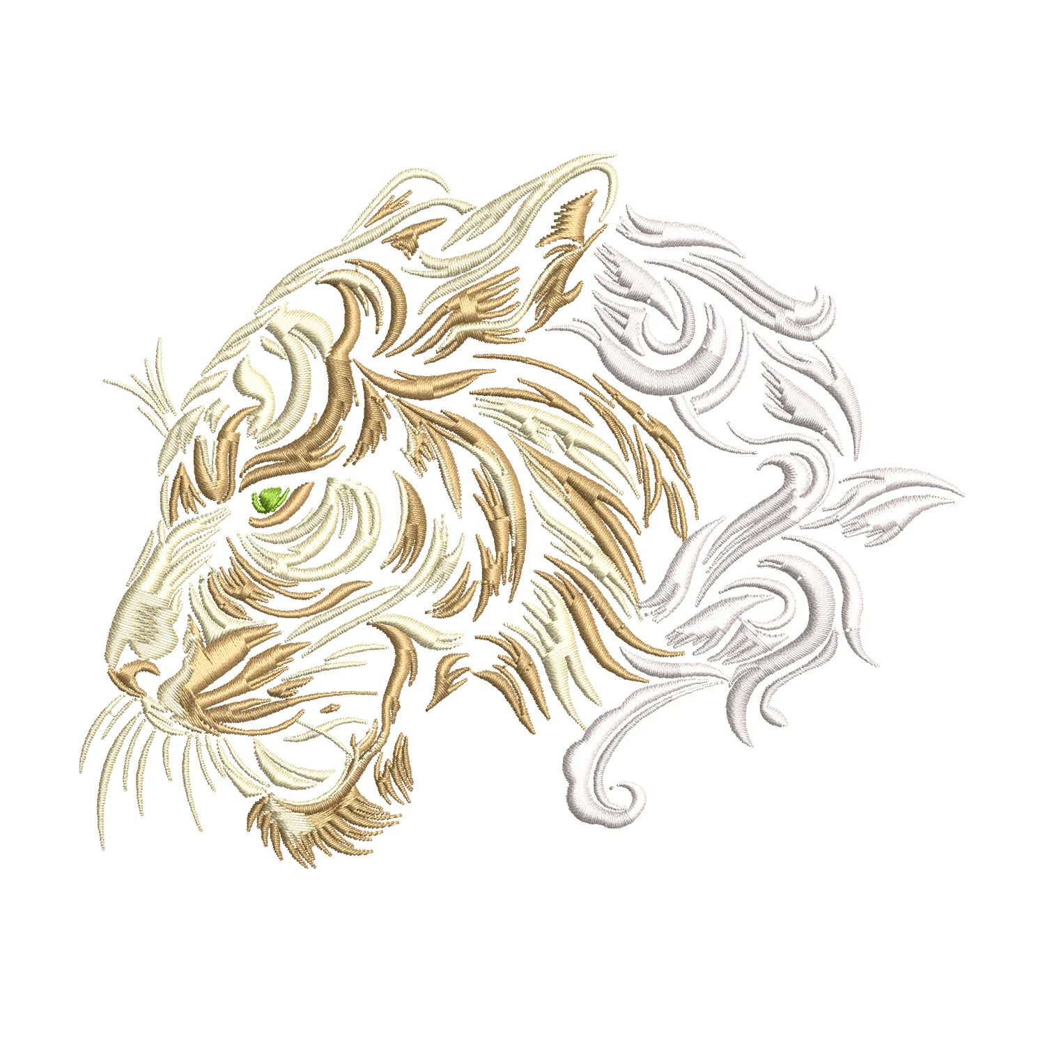 Tiger Face Embroidery Design