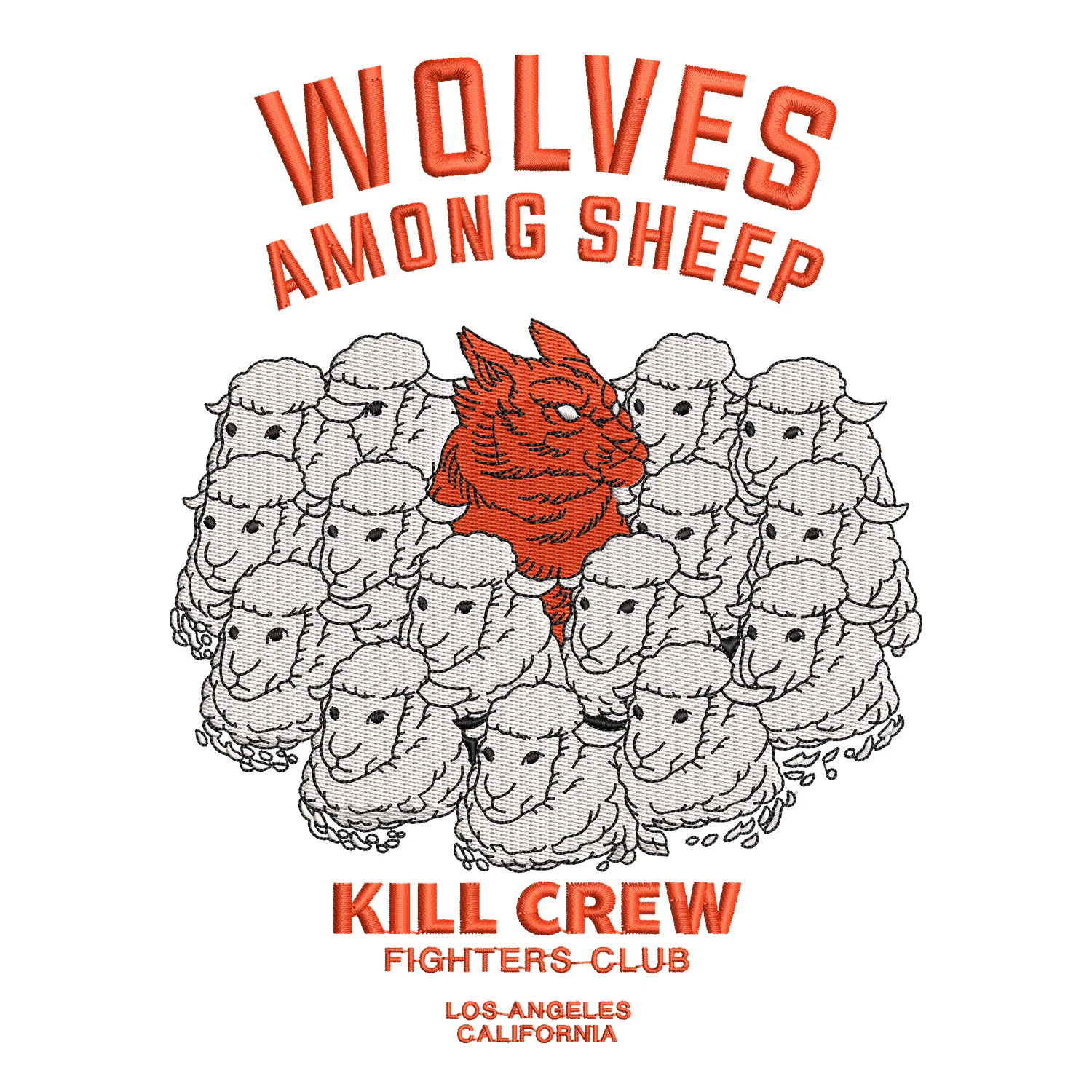 Wolves among Sheep Embroidery Design