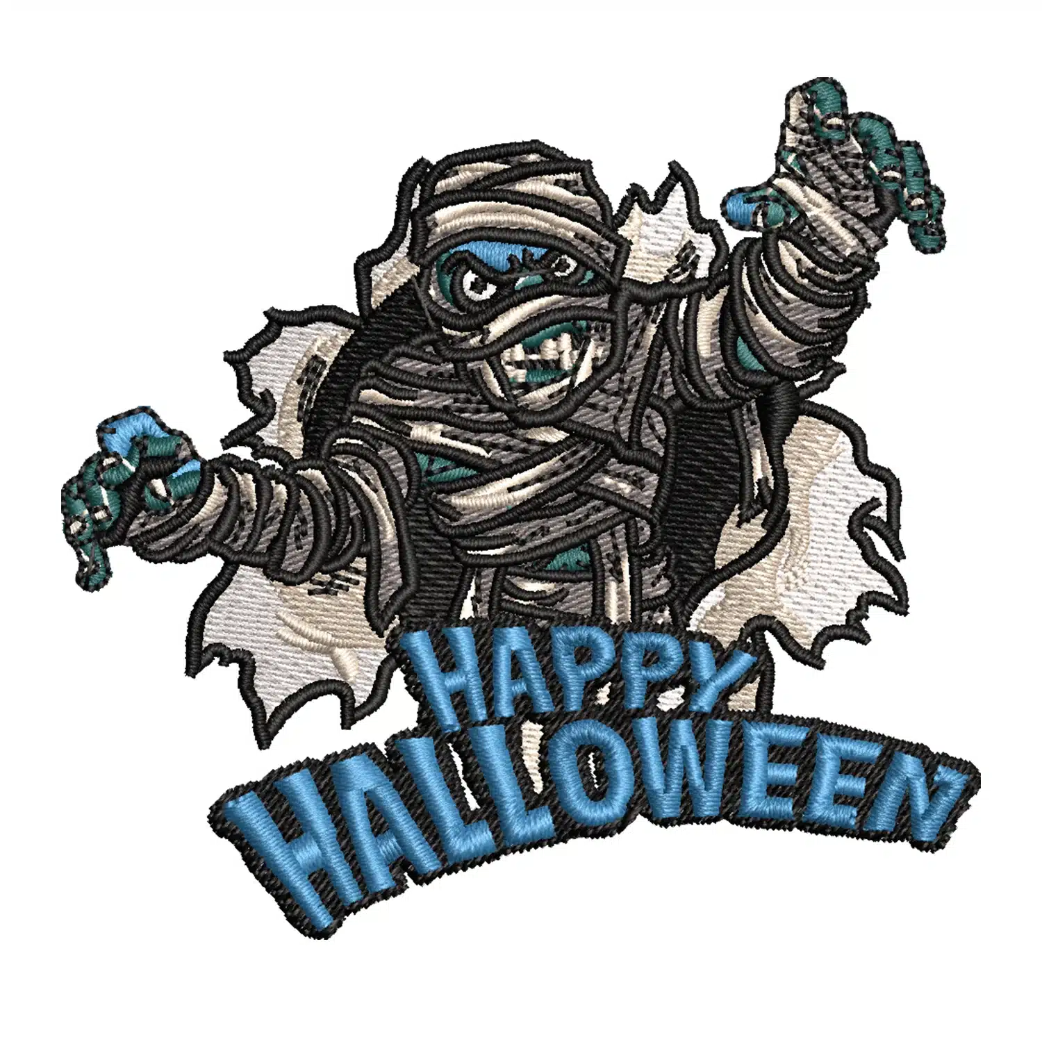 Mummy Happy Halloween Embroidery Design