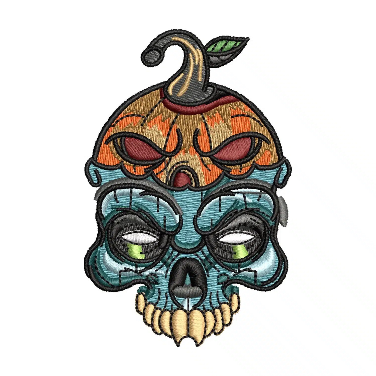 Zombie Pumpkin Embroidery Design Zombie Pumpkin Embroidery Design