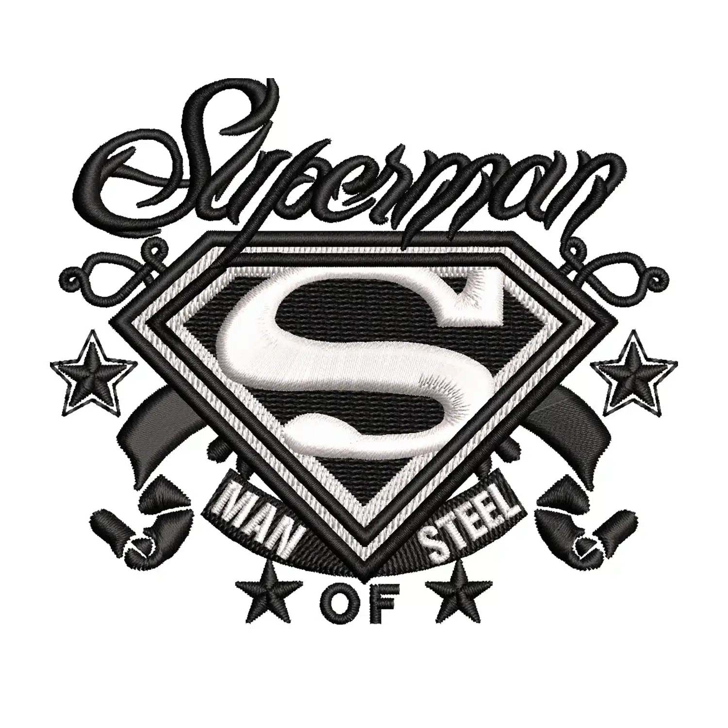 Superman Man of Steel Logo Embroidery Design