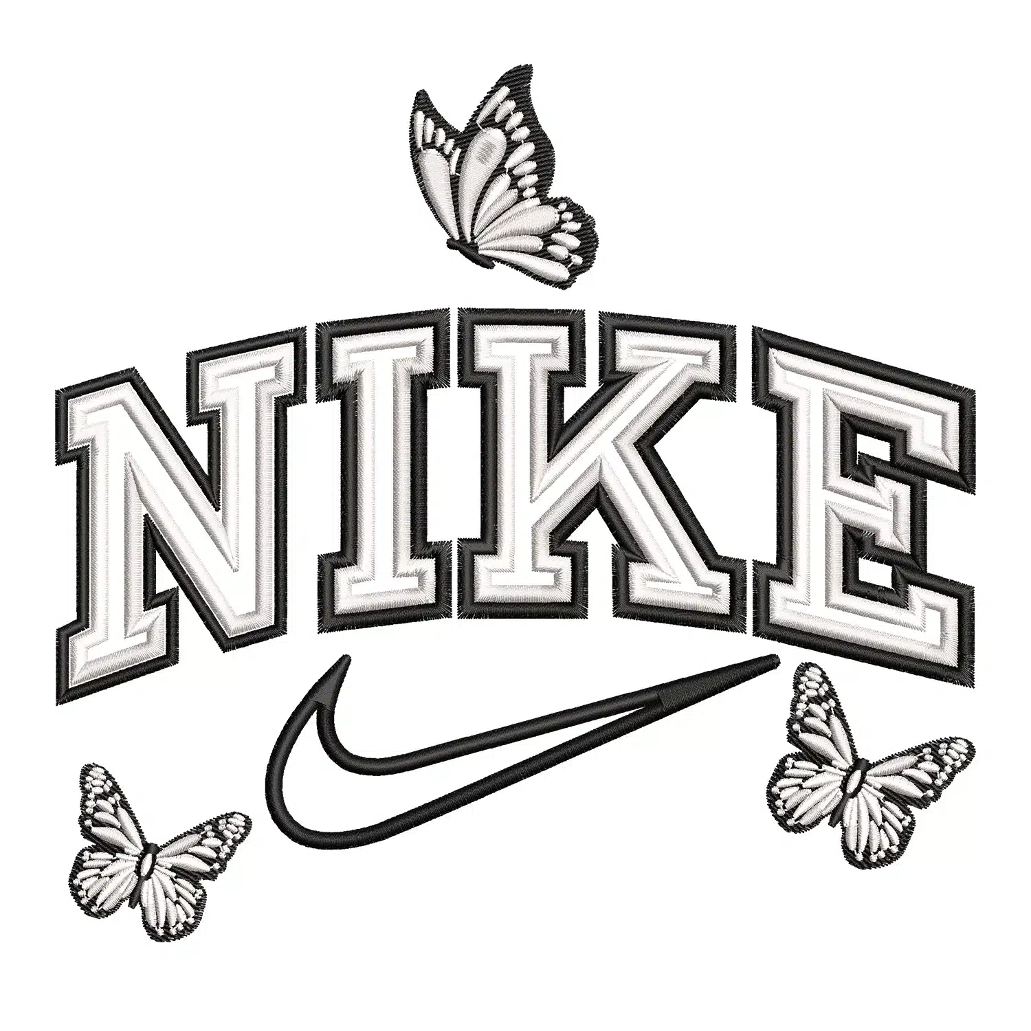 Nike Butterfly Embroidery Design