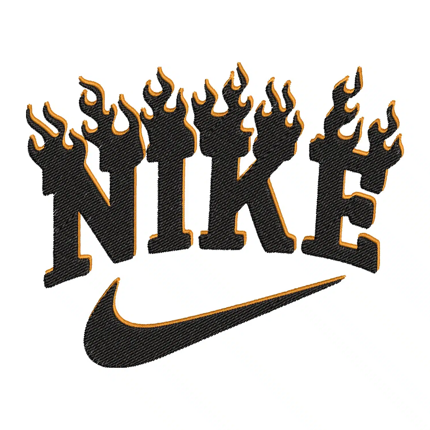 Nike Flames Embroidery Design