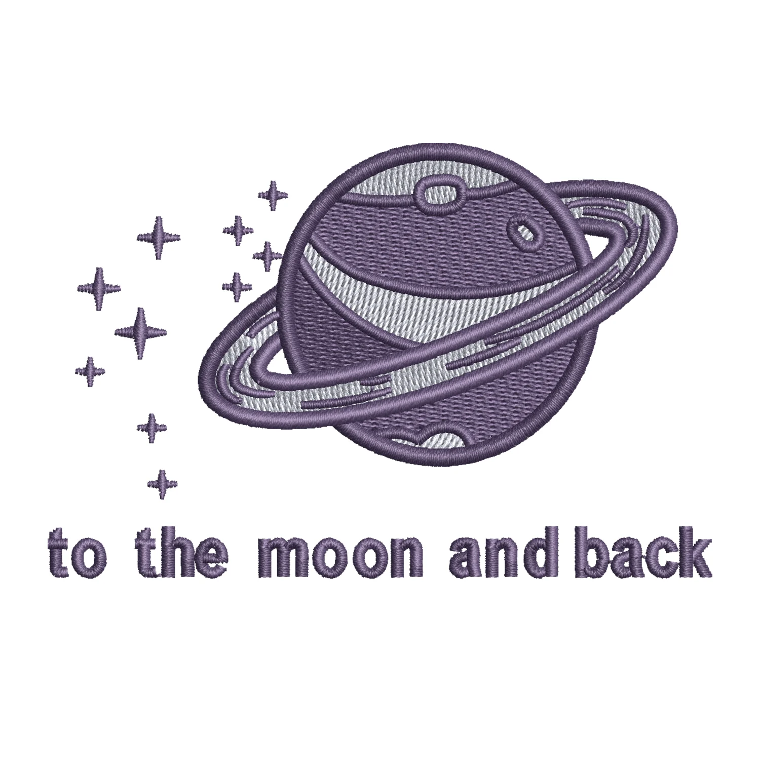 To the moon and back Embroidery Design