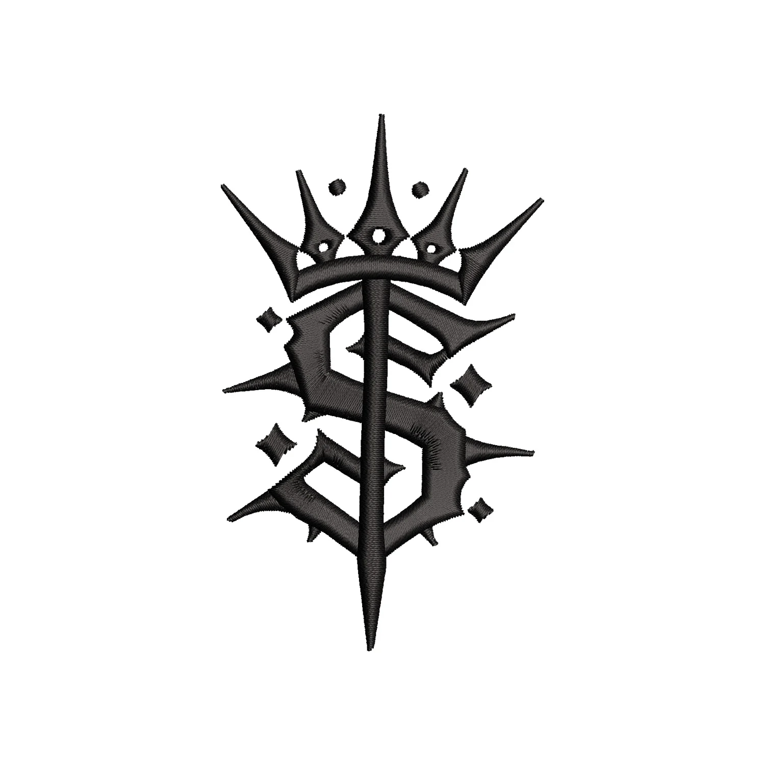 Punk Dollar Crown Embroidery Design