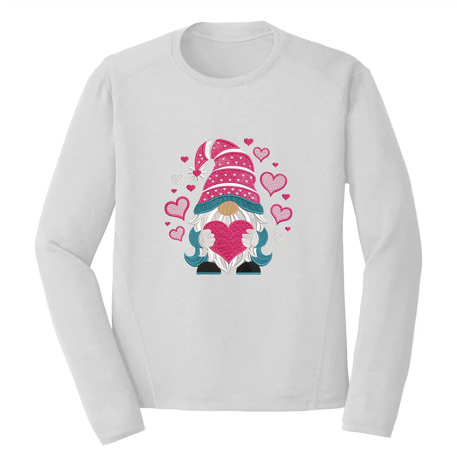 Gnome with Heart Embroidery Design - Love & Valentine 1 Mockup LAV13