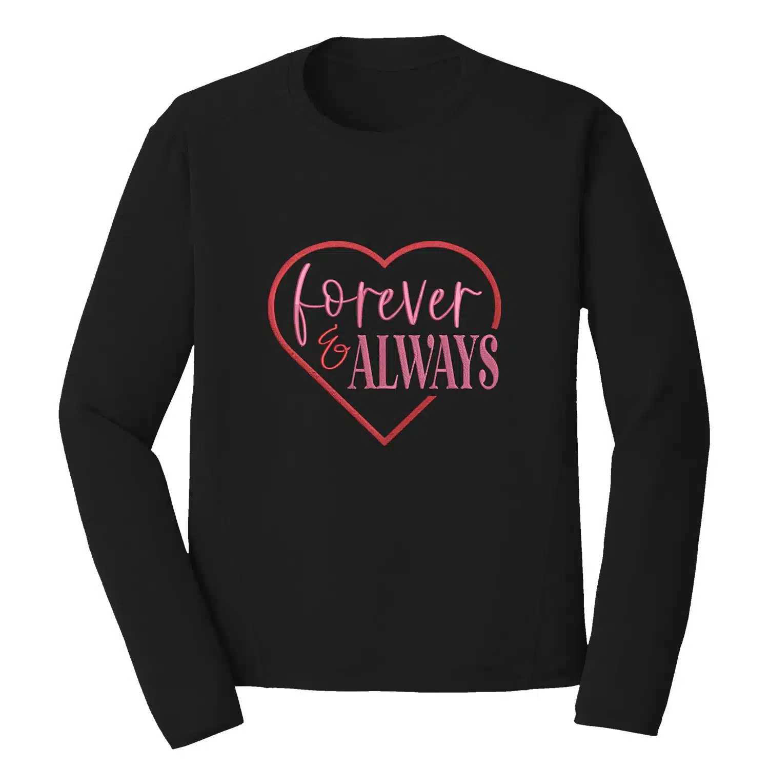 Forever and Always Heart Embroidery Design - Love & Valentine 1 Mockup LAV57
