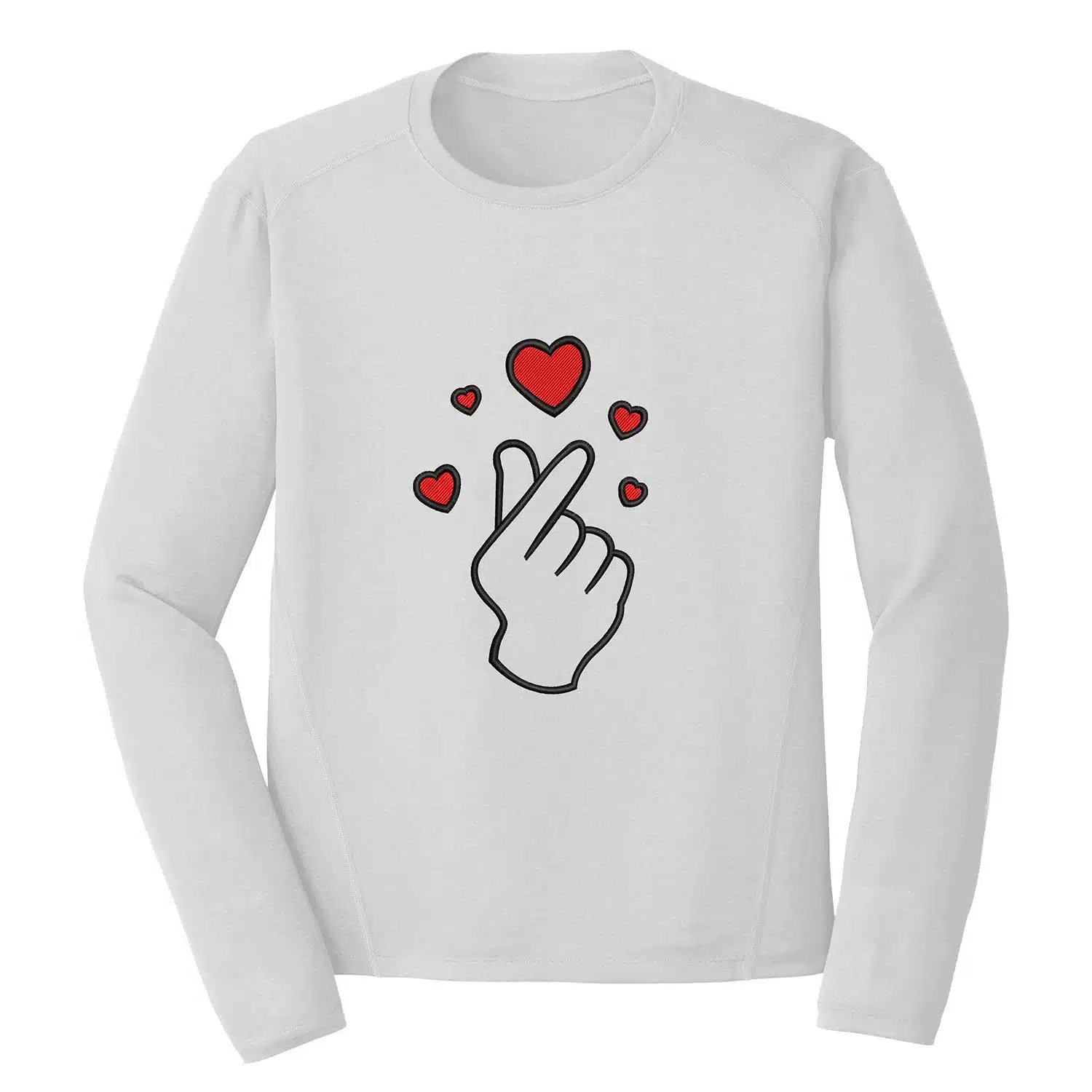 Korean Finger Heart Embroidery Design – Love & Valentine 1 Mockup LAV83