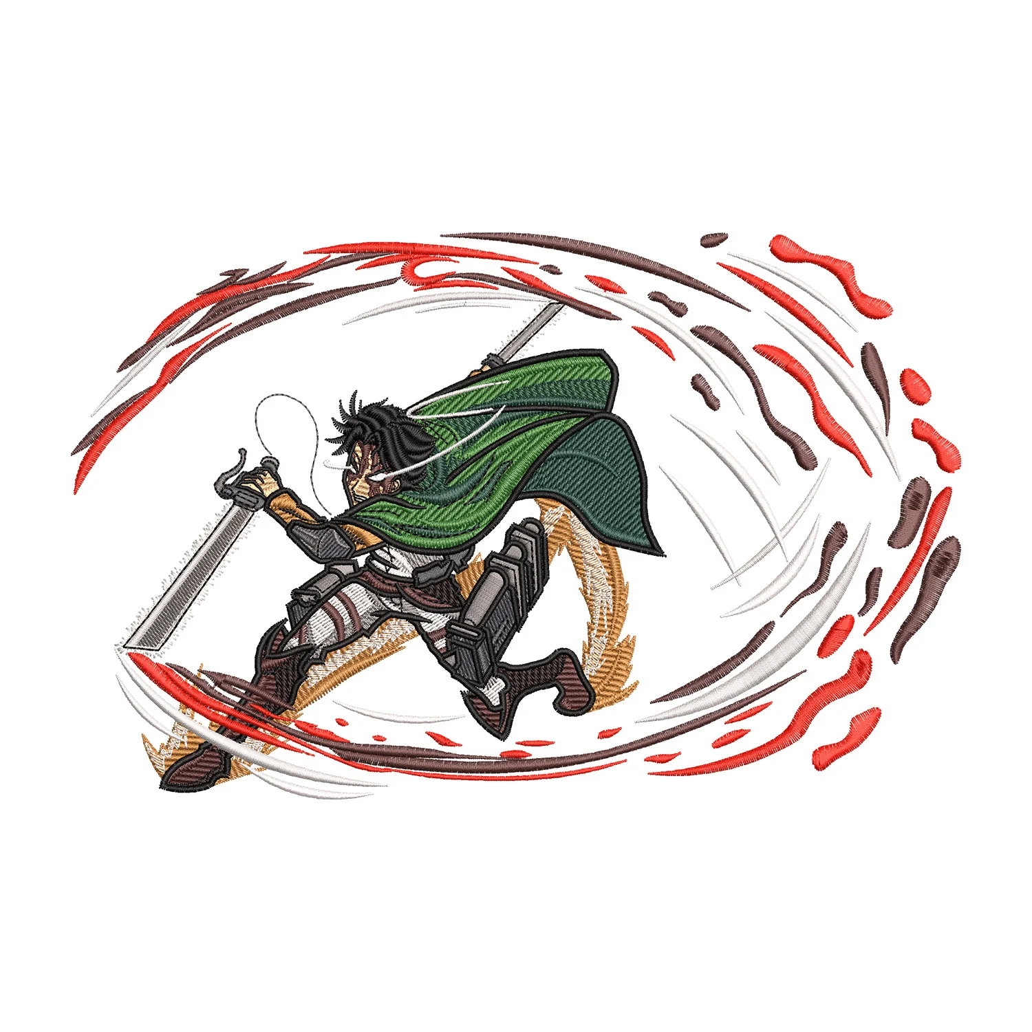 Levi Attack Blood Embroidery Design