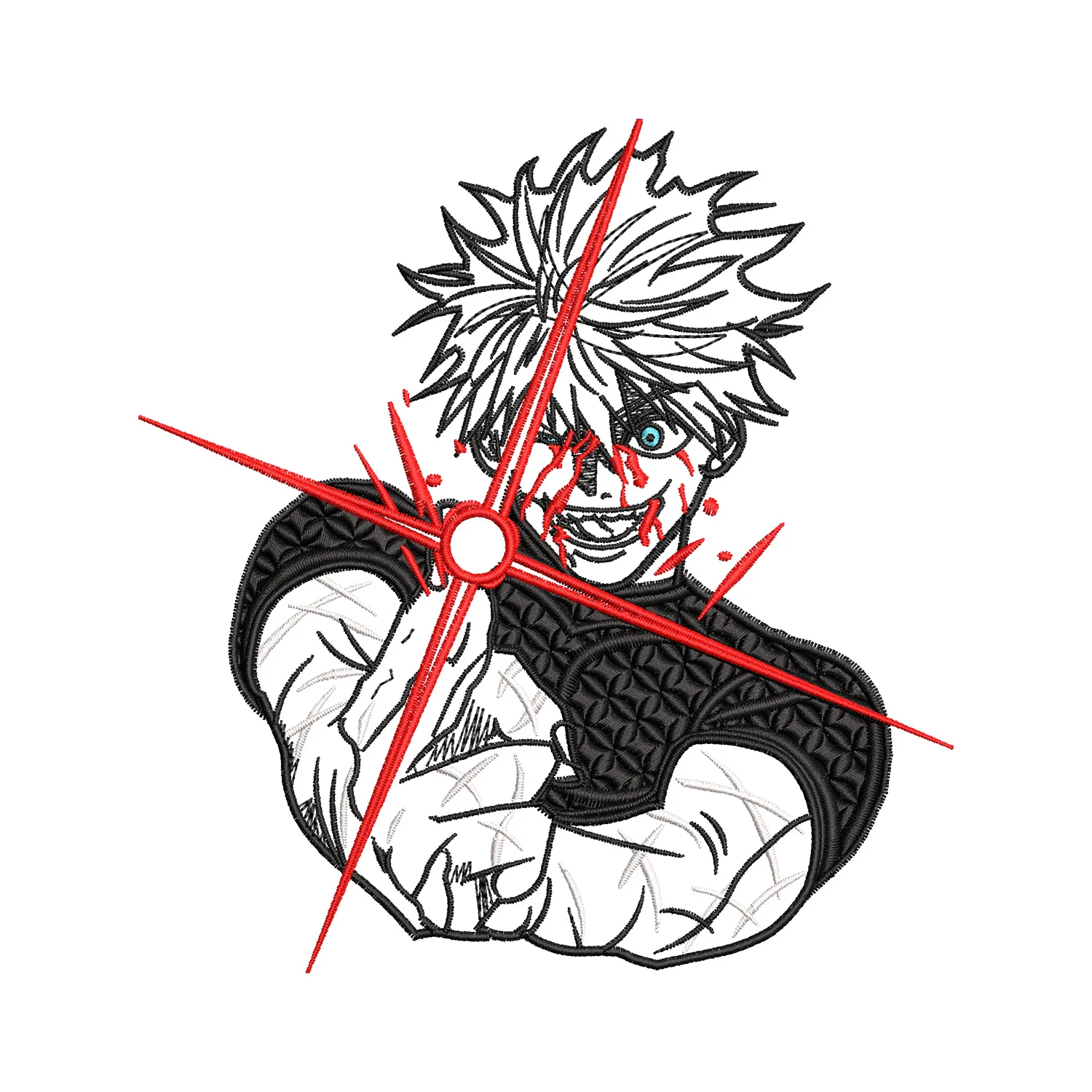 Gojo Attack Embroidery Design