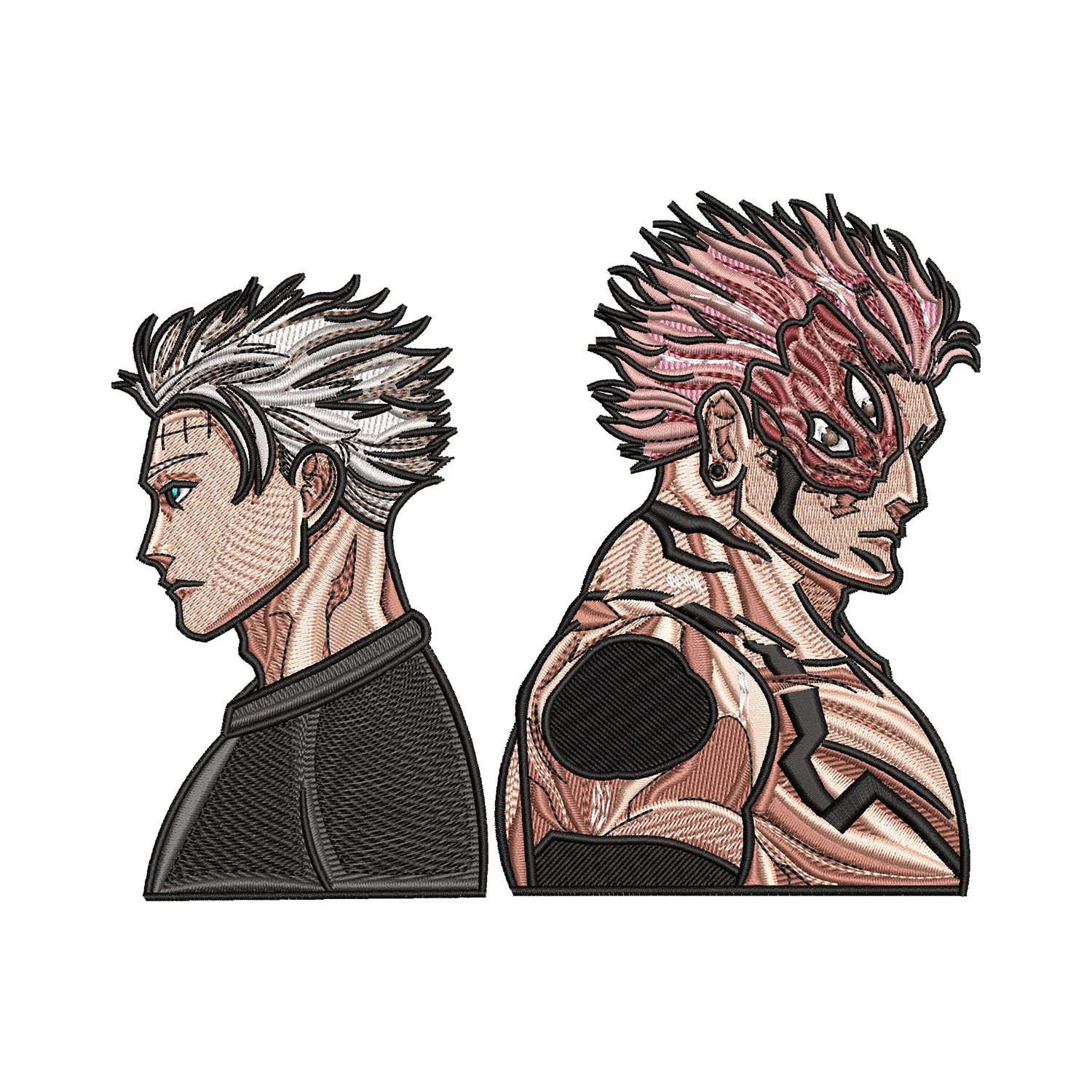 Sukuna vs Gojo Embroidery Design