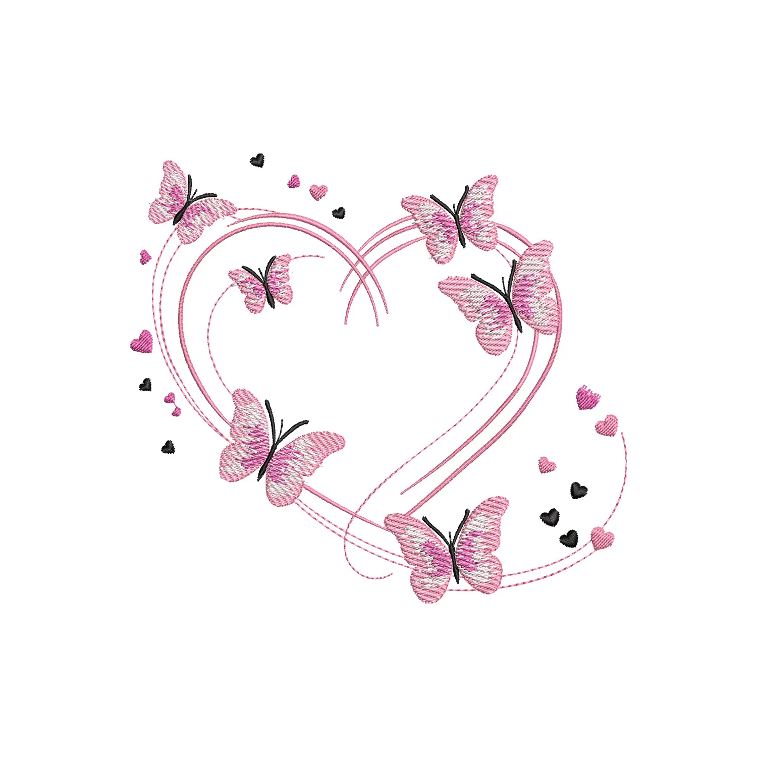 Butterfly Heart Embroidery Design