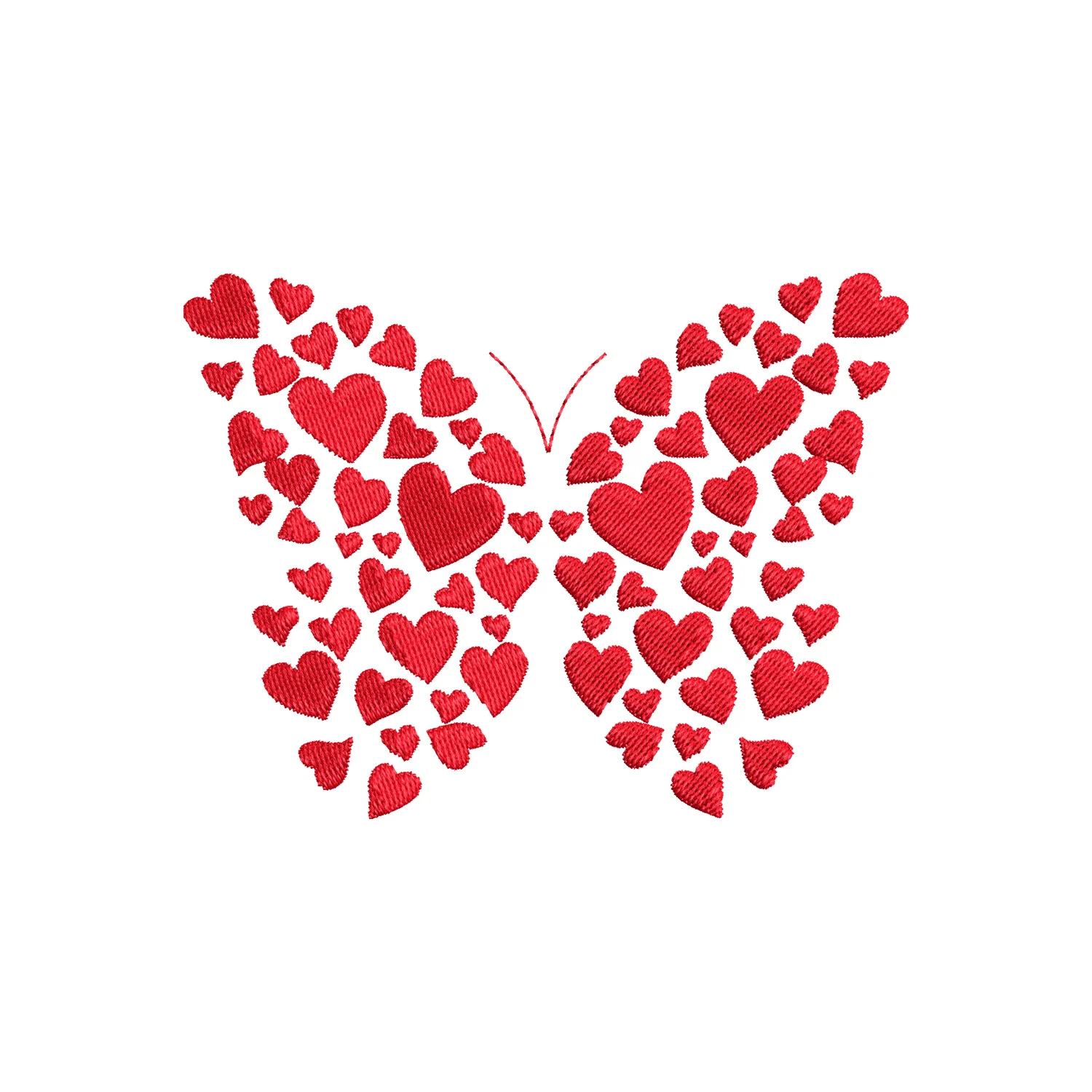 Butterfly Hearts Embroidery Design