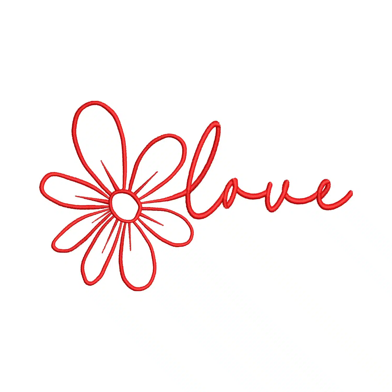 Flower Love Embroidery Design
