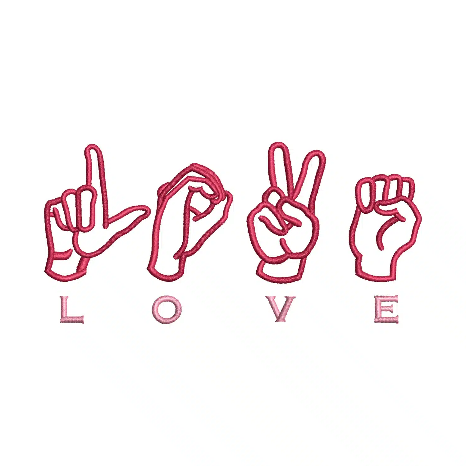 Hands Love Embroidery Design