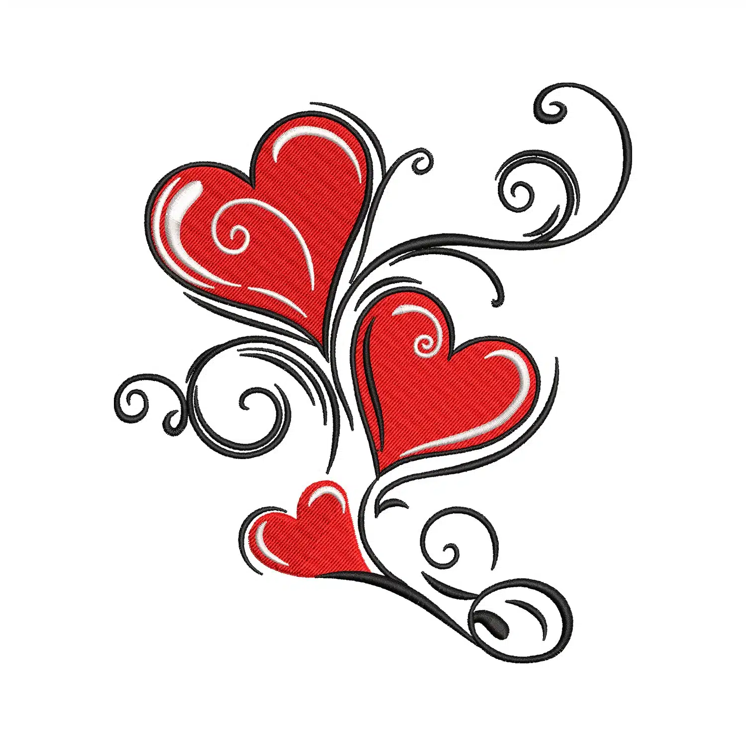 Heart Flower Embroidery Design