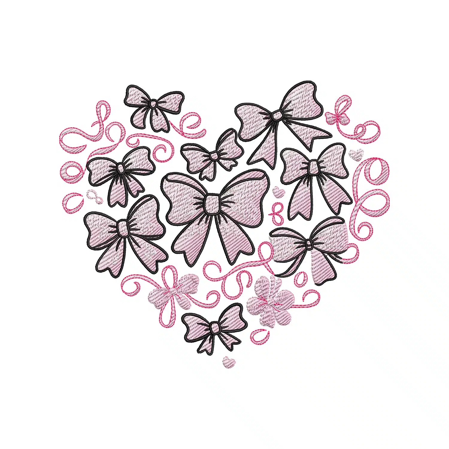 Heart of Bows Embroidery Design Heart of Bows Embroidery Design