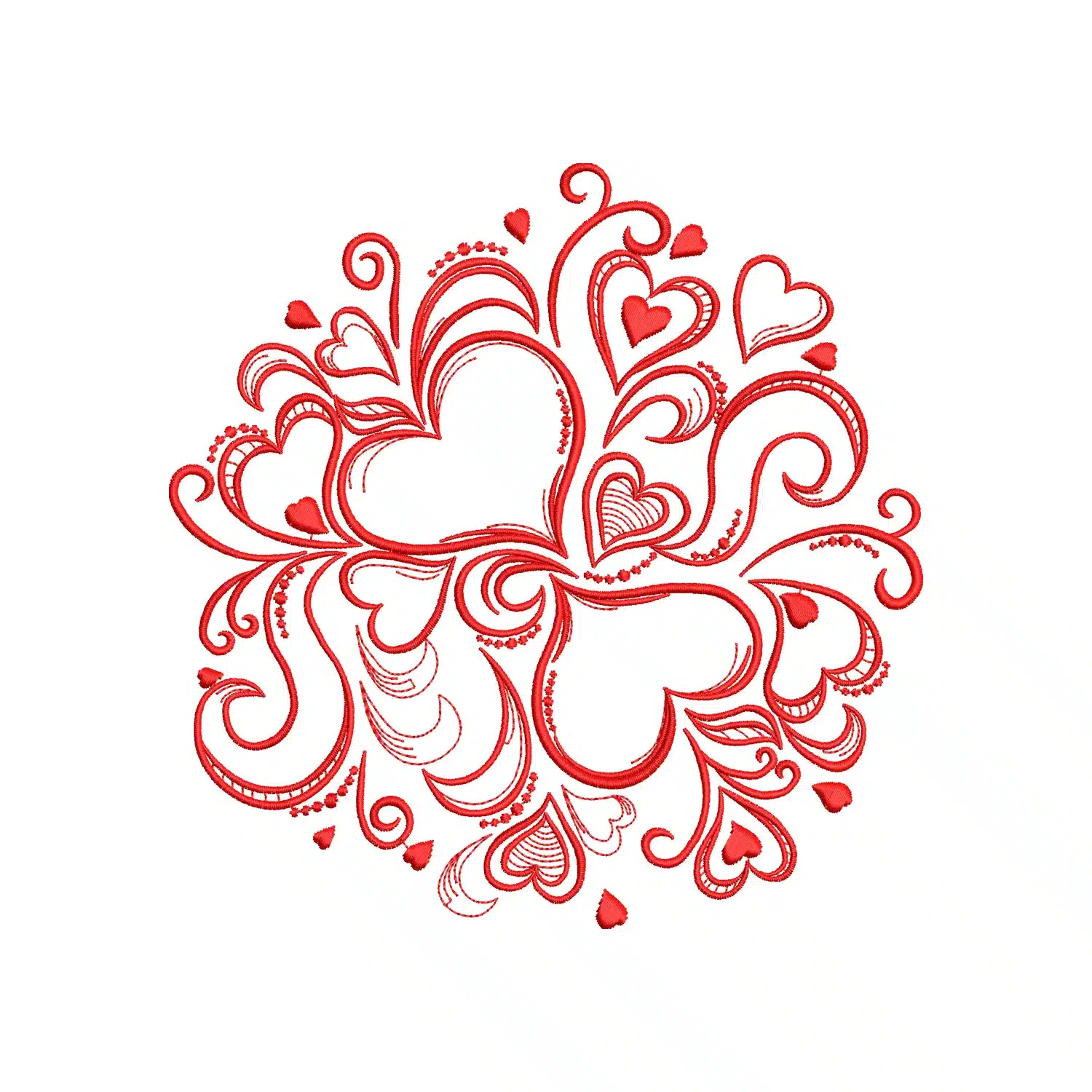 Hearts Pattern Embroidery Design