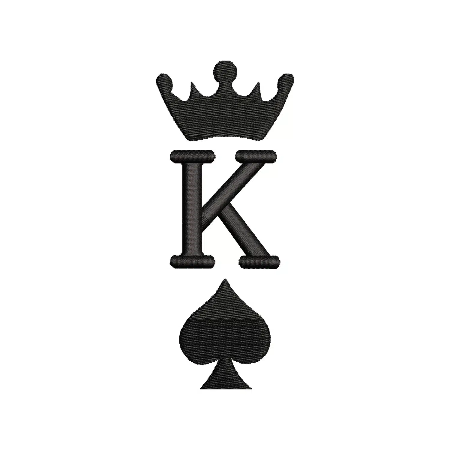 King Initials Embroidery Design