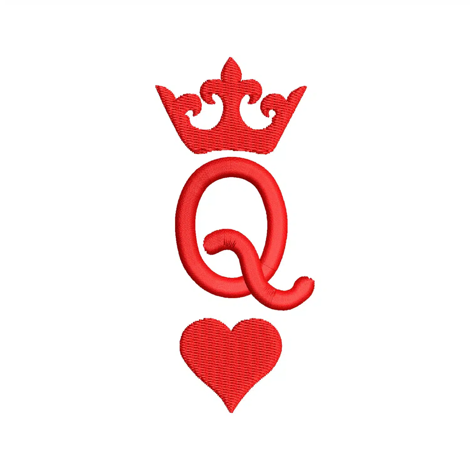 Queen Initials Embroidery Design