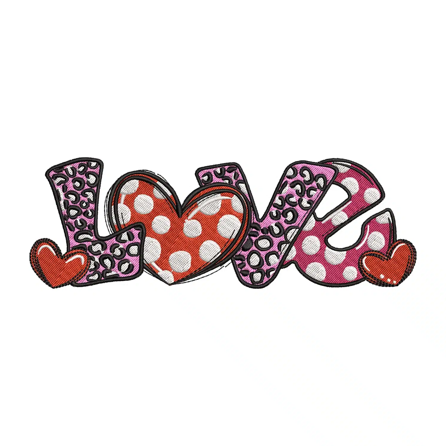 Love Hearts Embroidery Design