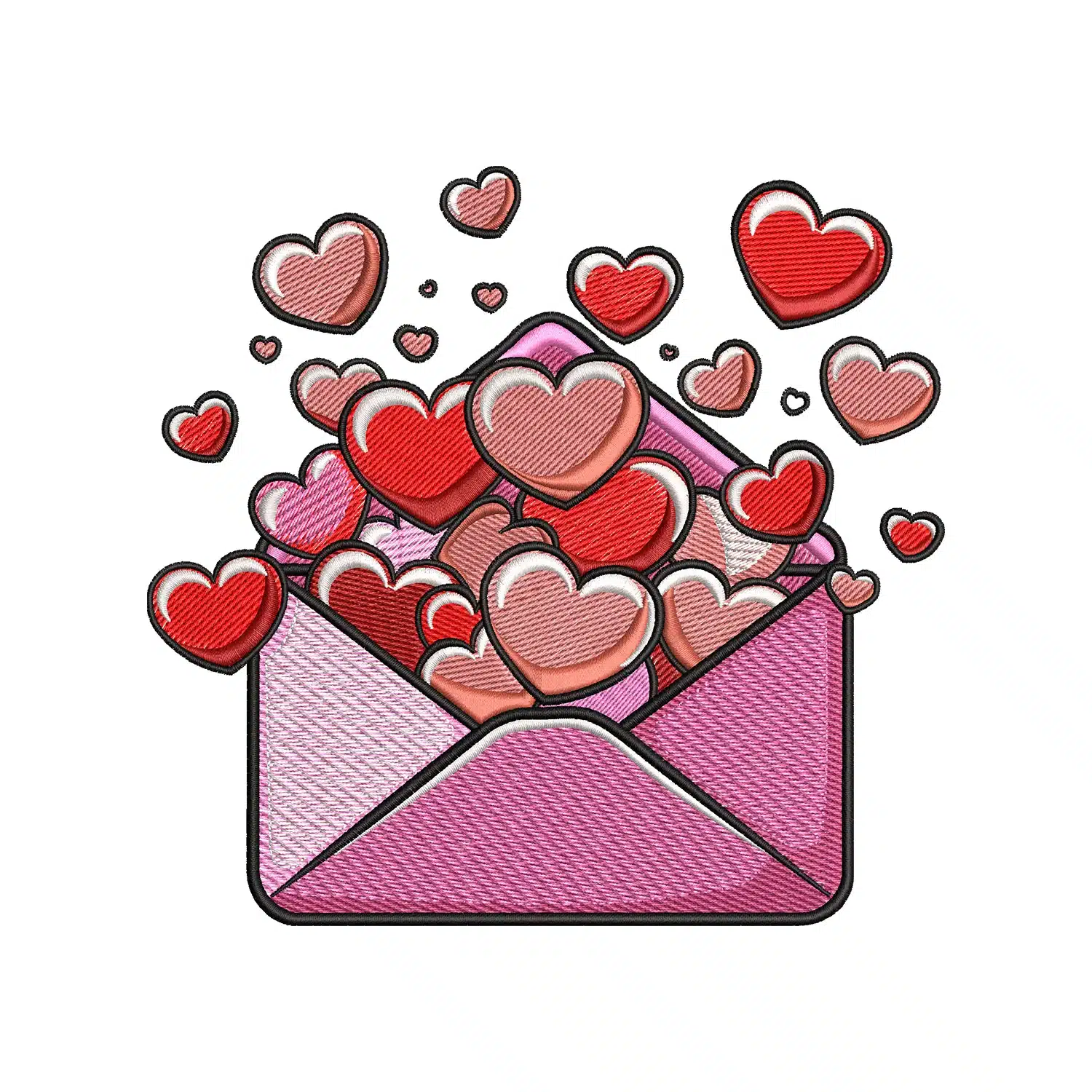Love Letter with Hearts Embroidery Design